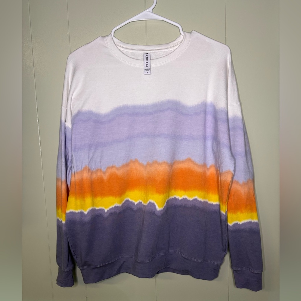 Athleta Balance Printed Pullover in horizon tie-dye print
